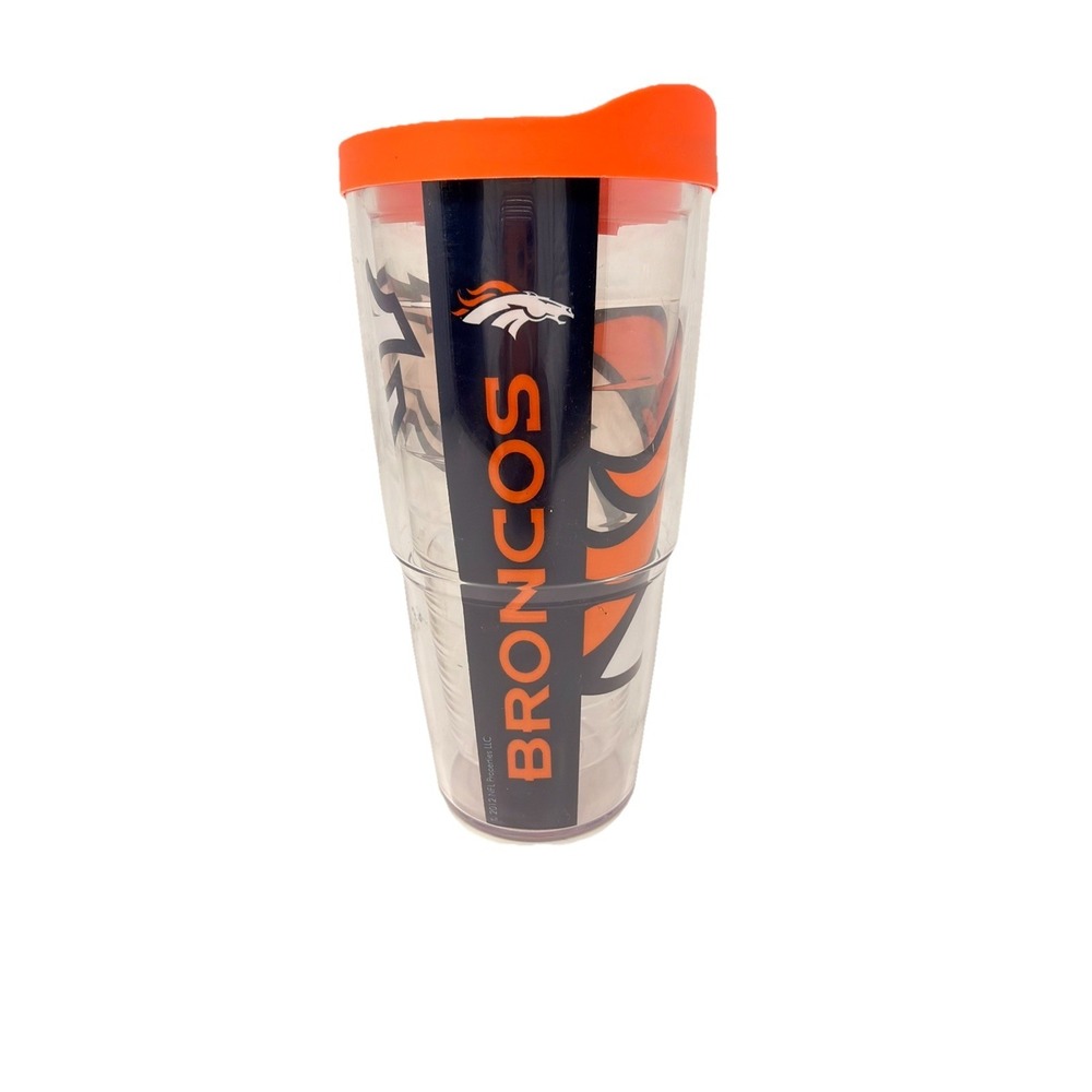 Denver Broncos Tervis Tumbler 24oz Insulated Travel Cup Mug w/ Lid NFL Football